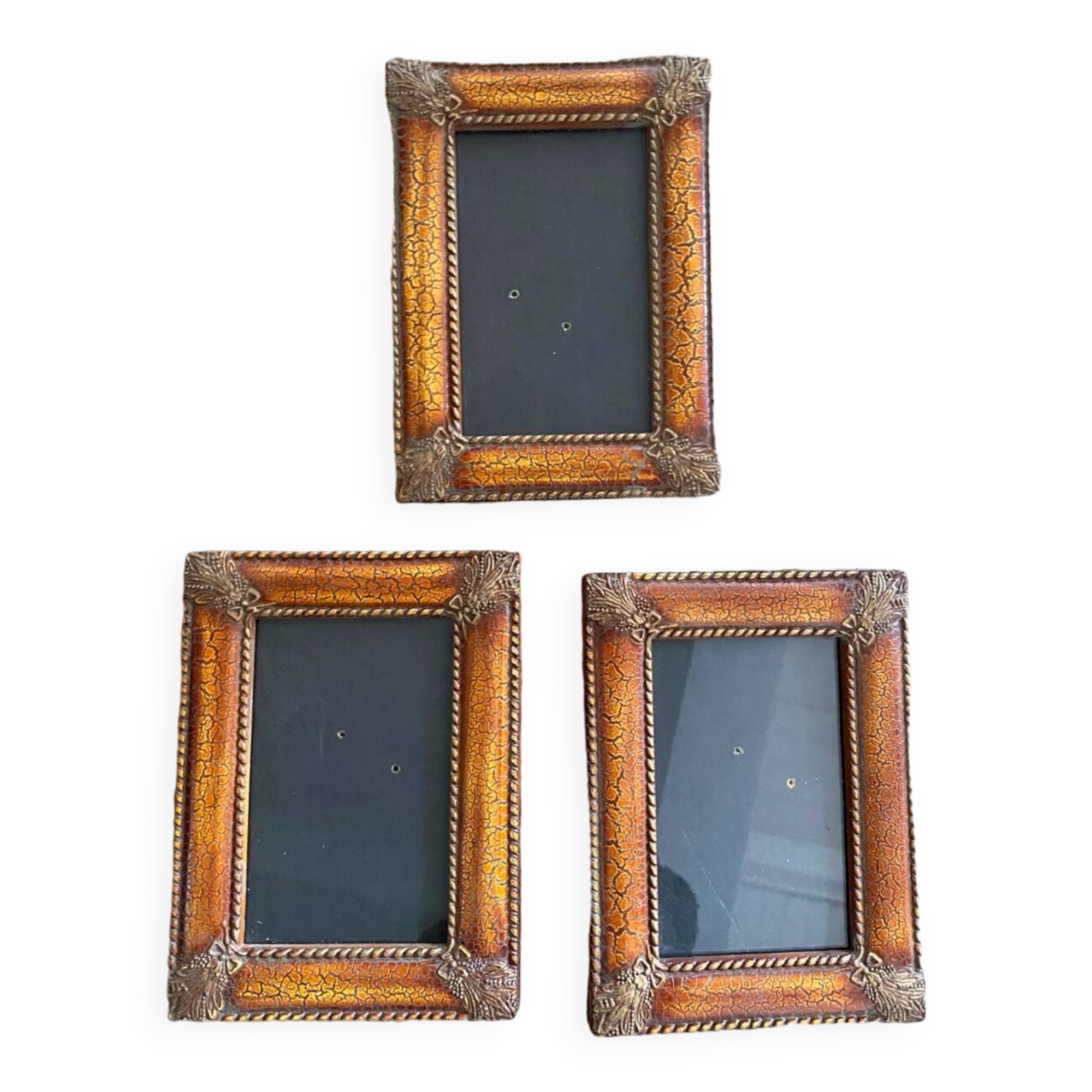 3 vintage frames with sheaves of wheat