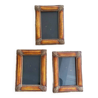 3 vintage frames with sheaves of wheat