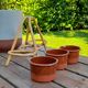 Original, plant door 3 pots sandstone and bamboo, 1970's