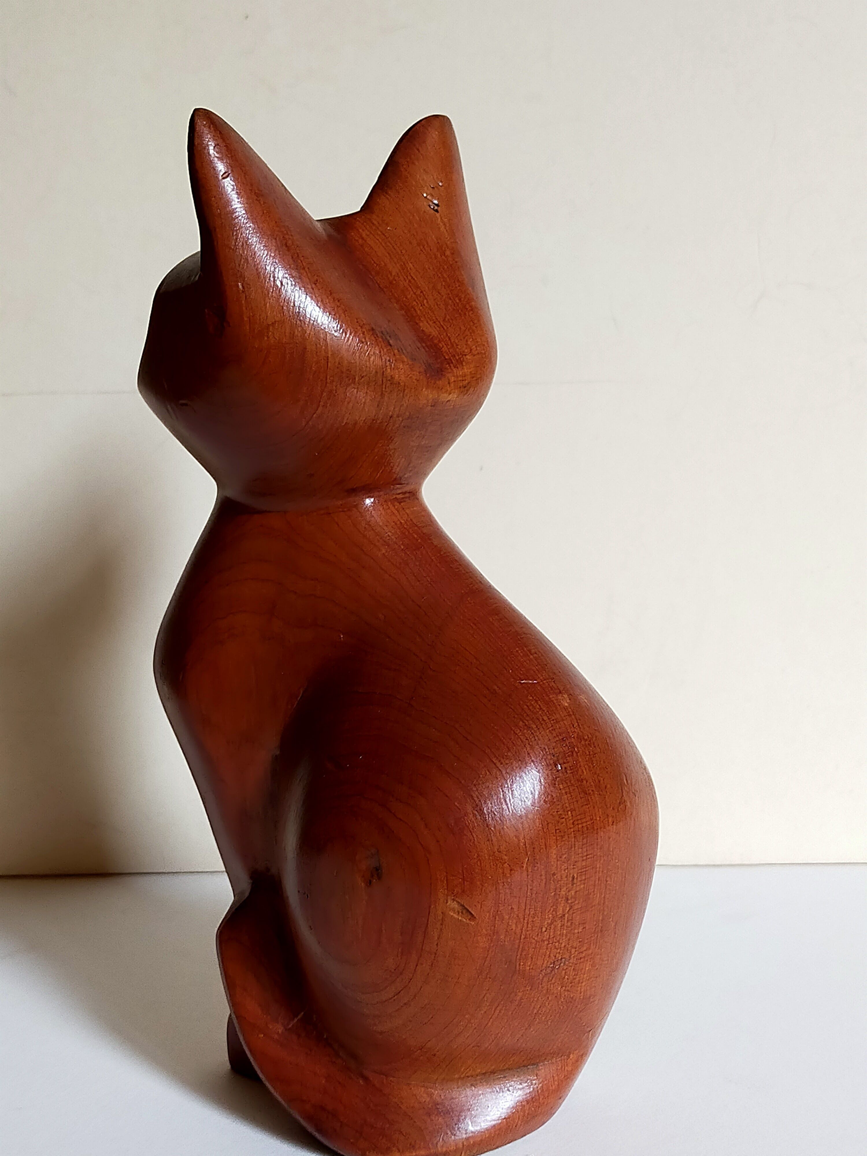 Scandinavian cat in vintage solid wood