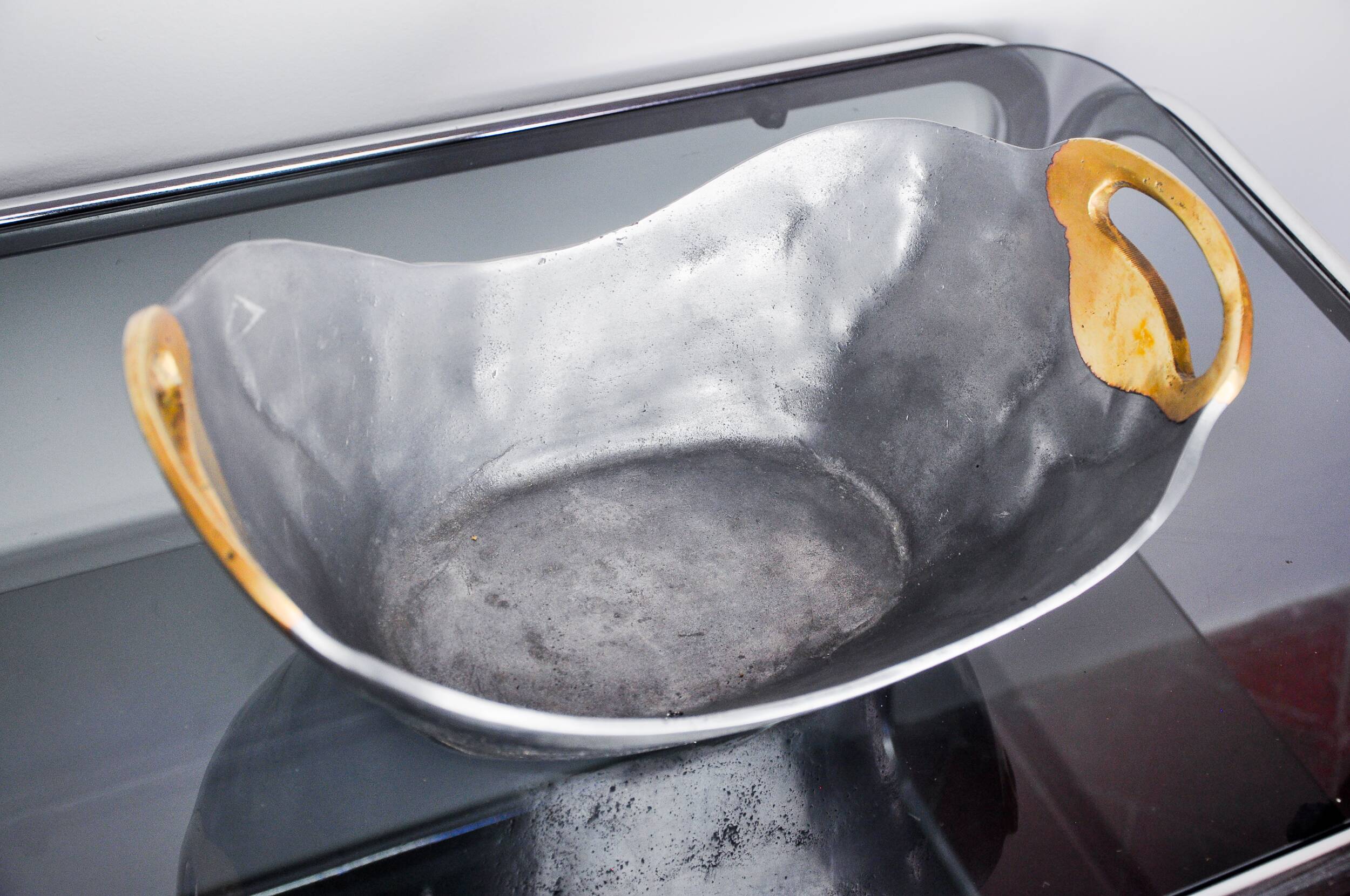 Brutalist centerpiece by Ardisur, Brass and aluminum, Spain, 1970