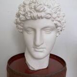 White plaster Greek head