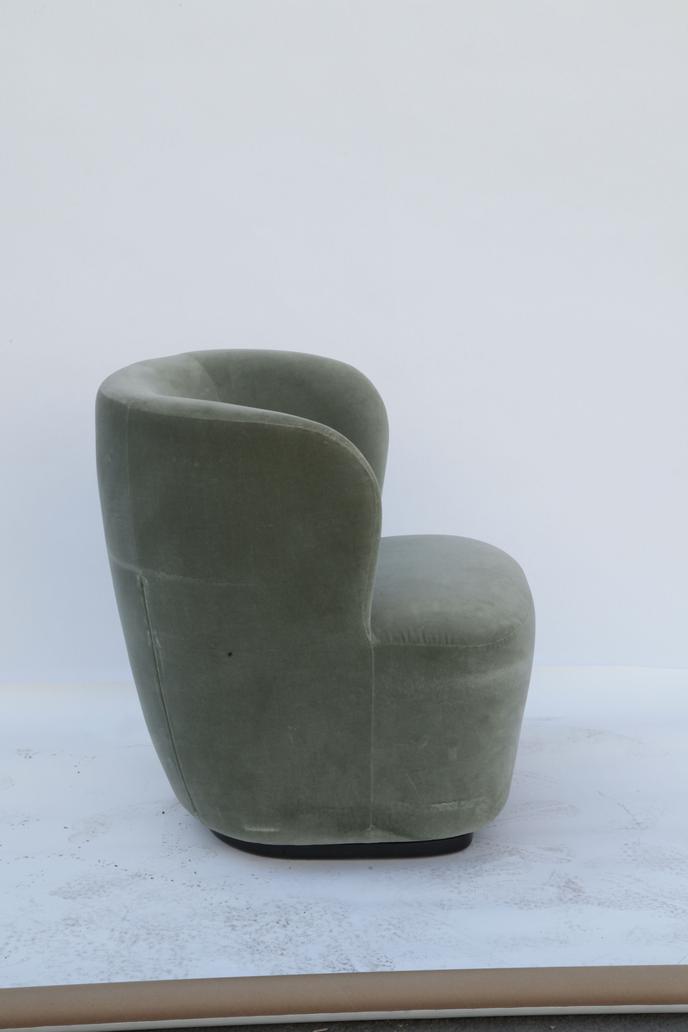 Velvet armchair swivel