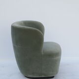 Fauteuil velours pivotant