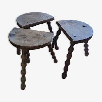 Set of 3 tripod stools