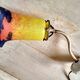 Wall light wall wall brass swan collar, porcelain rosette and tulip in colored glass paste