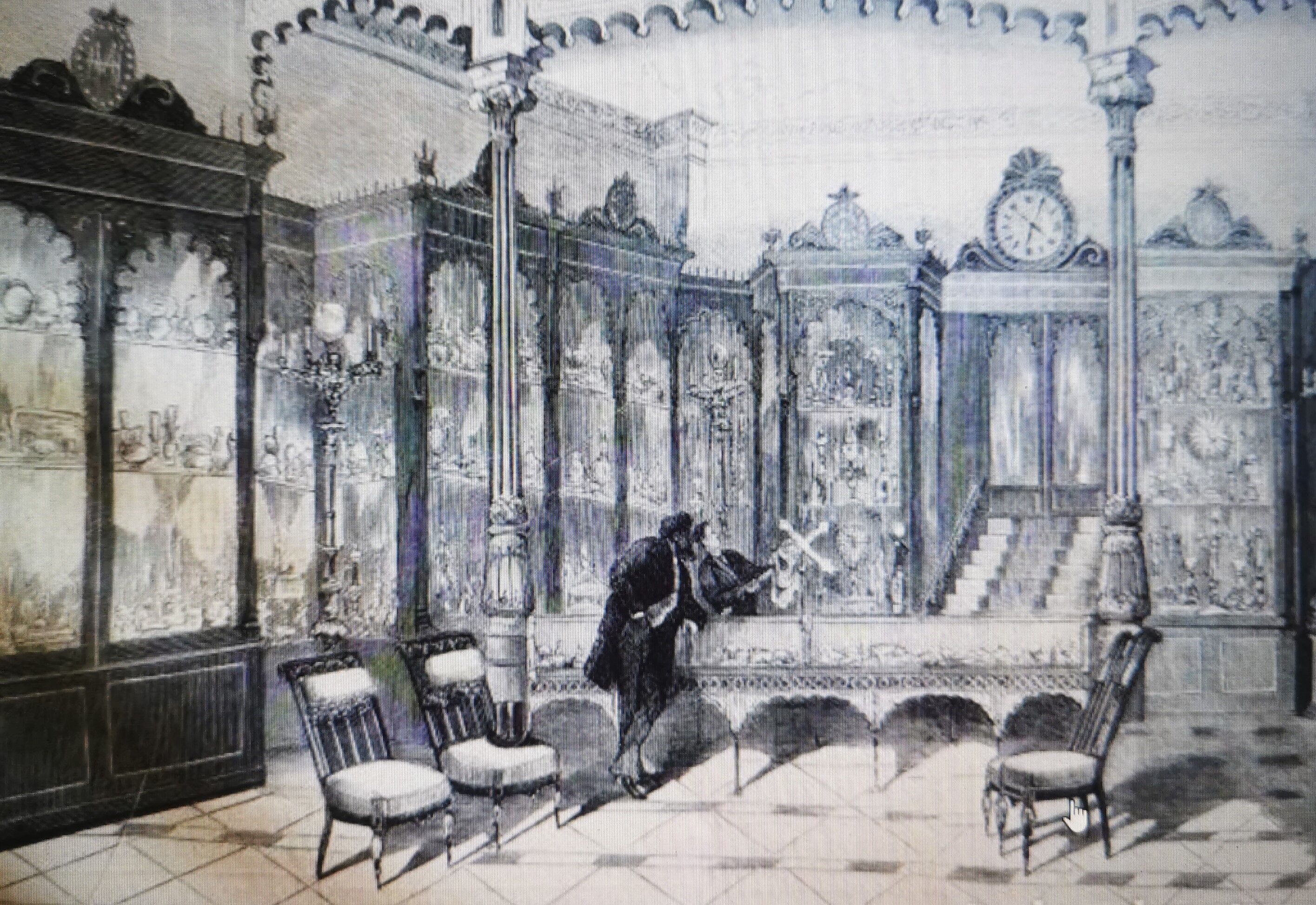 Silver modernist tray Meneses