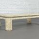 1980s coffee table in stone and glass marquetry
