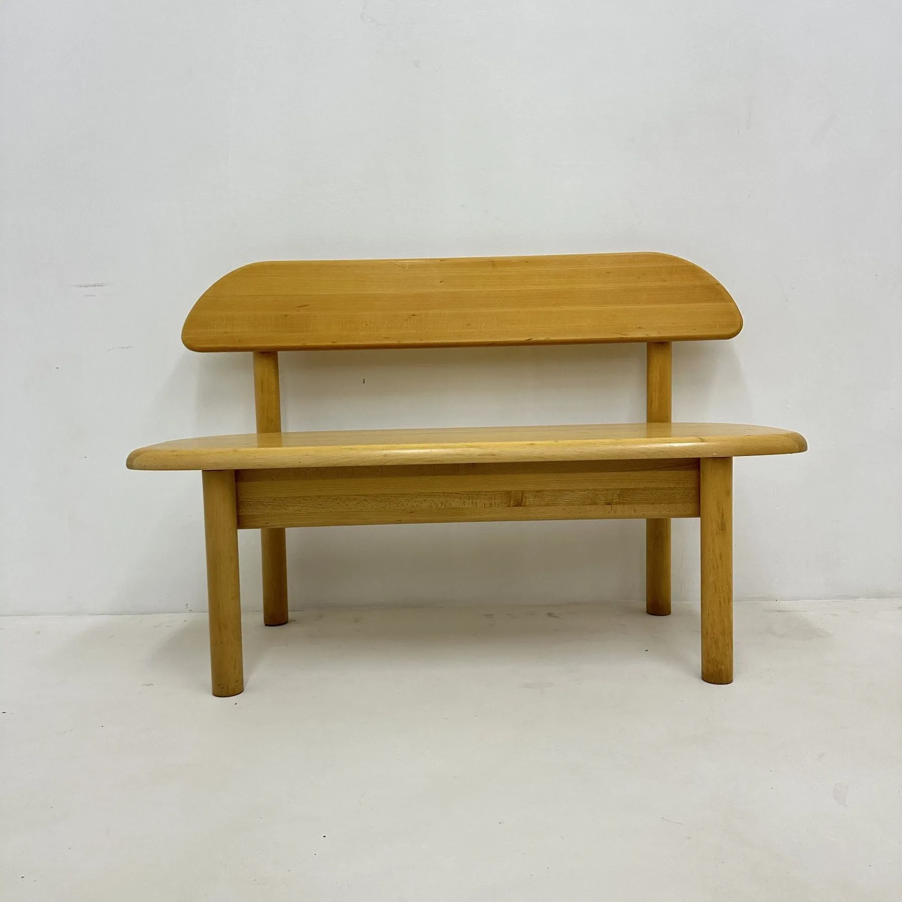 Vintage Danish Ansager Mobler solid wooden bench, 1970s