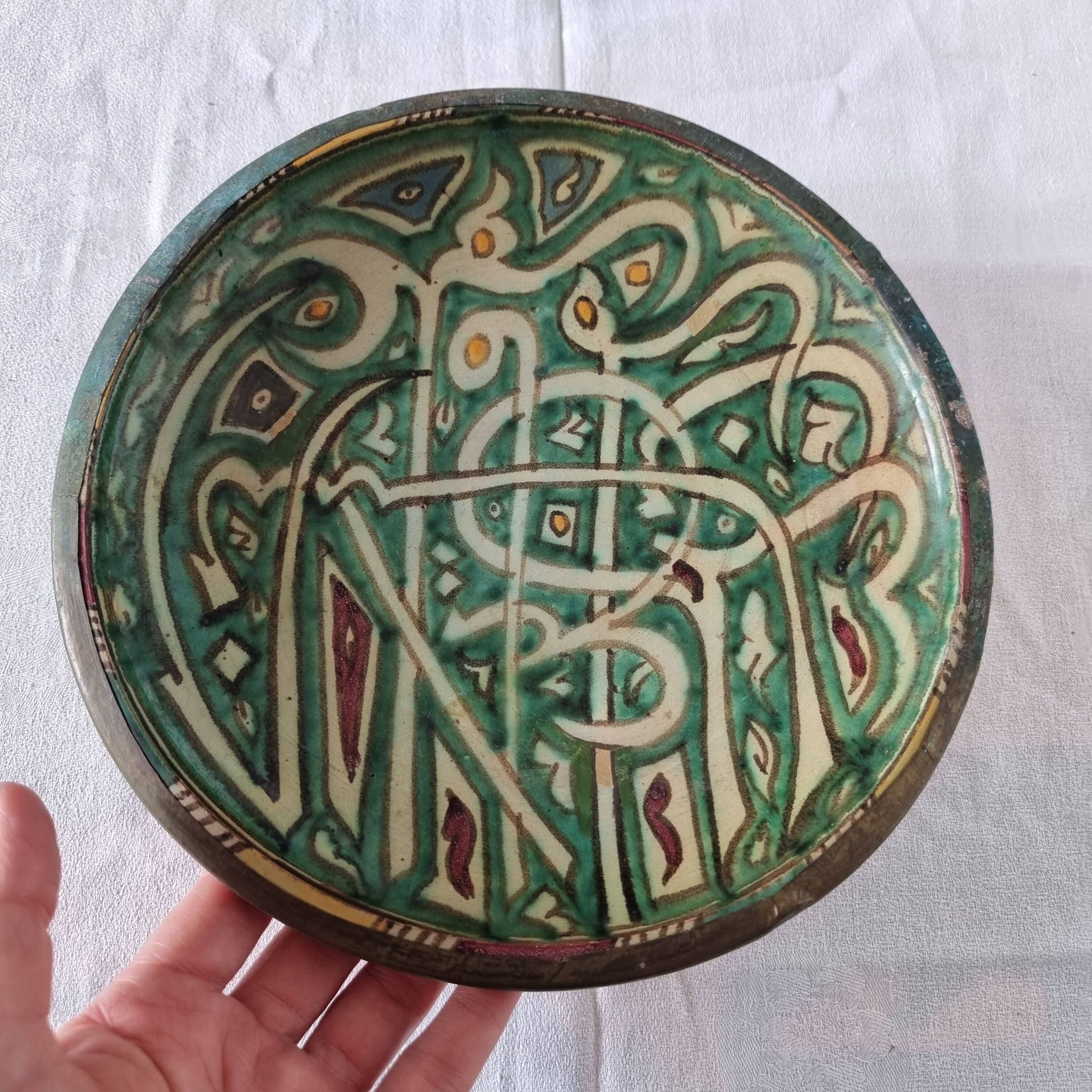 Exceptional 17th-18th century Hispano-Mudéjar bowl/plaque, framed