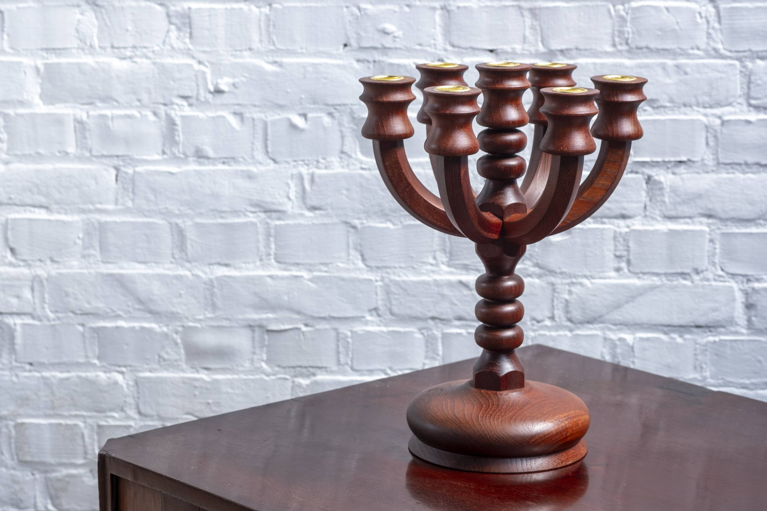 Midcentury Teak Candleholder for 7 candles, 1960s Denmark