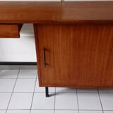 Old desk wood Scandinavian metal structure
