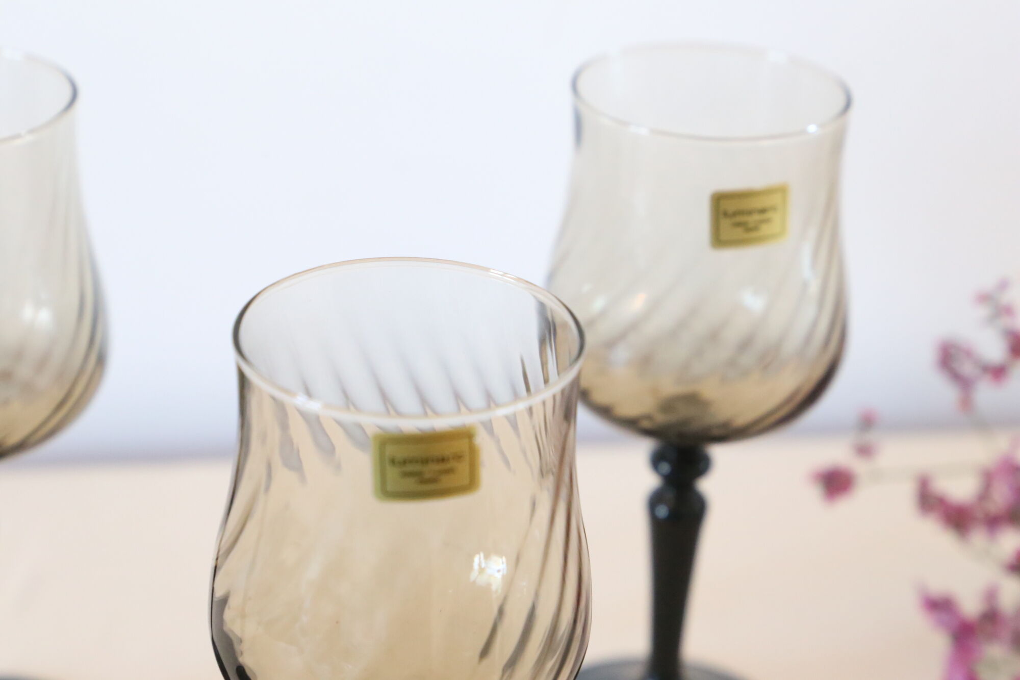 Set of 4 luminac smoked grey, French