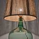 Vintage demijohn lamp in glass and XXL jute rope