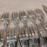 12 forks, 12 silver-plated fish knives Boulenger LXV