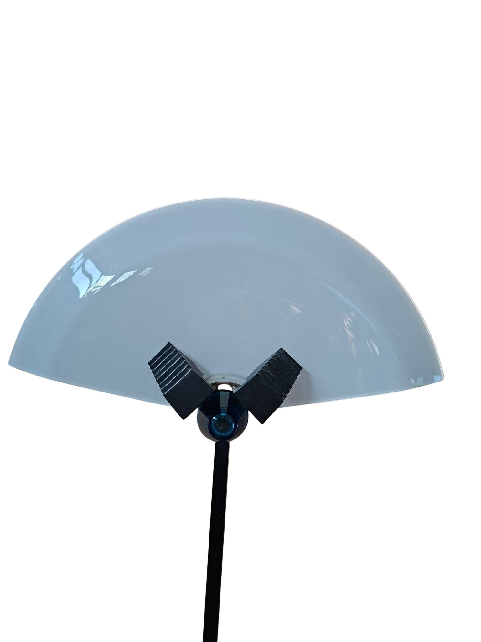 Lampe sur pied des années 70 en fer et verre de Murano, design industriel.