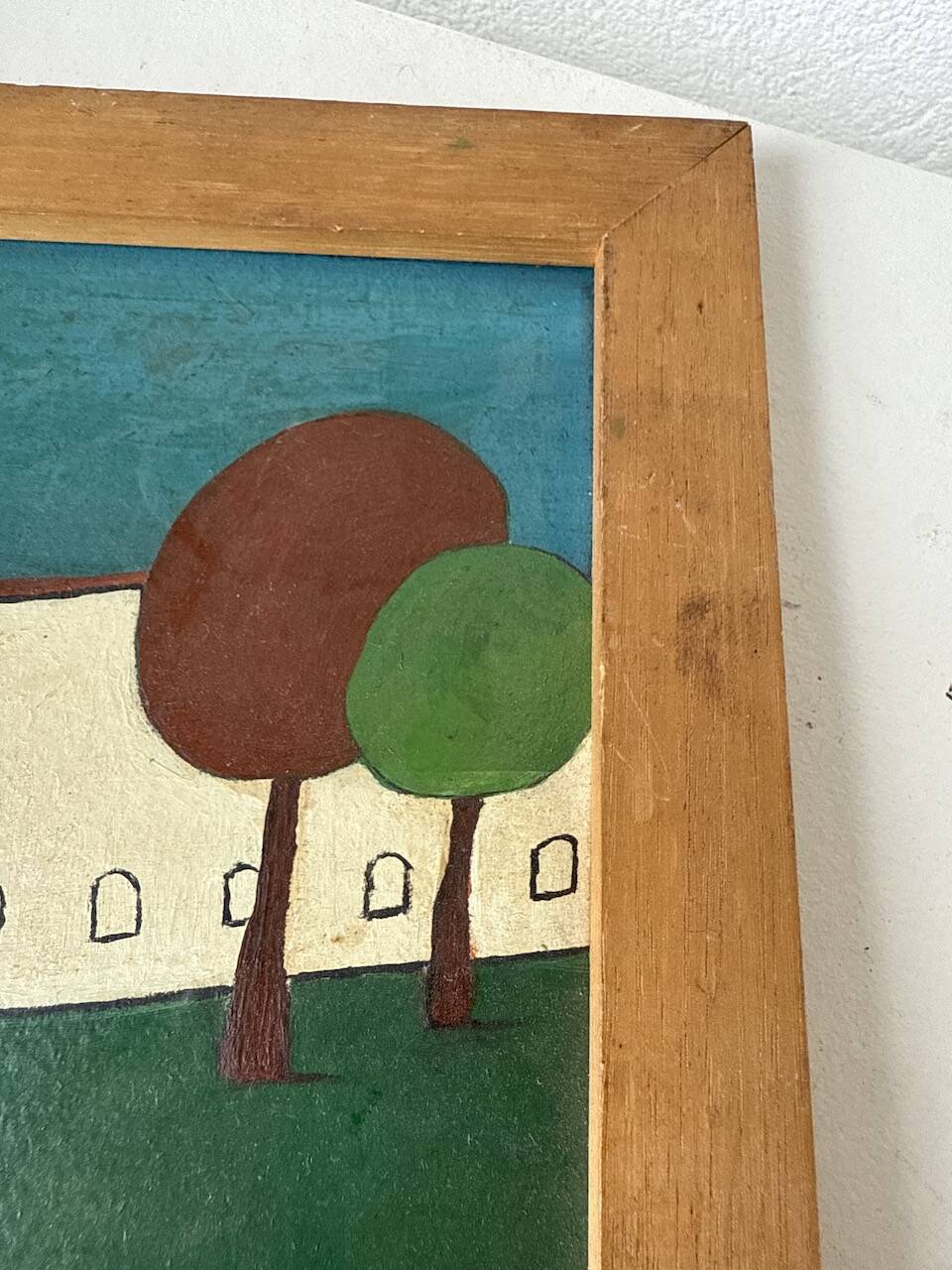 M.Lintz 77 naive oil painting framed