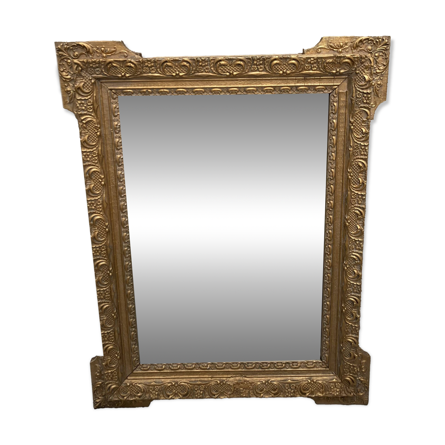 Gilded mirror in wood and stucco, 19th century, 60x88cm