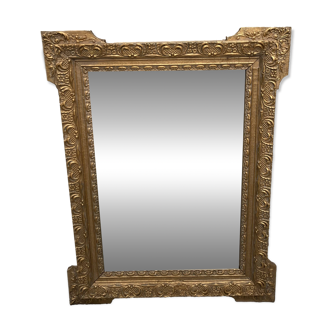 Gilded mirror in wood and stucco, 19th century, 60x88cm