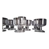 Set of 10 Art Deco crystal footed cups