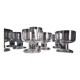 Set of 10 Art Deco crystal footed bowls.
