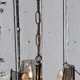 70s smoked glass chandelier