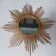 Vintage rattan sun mirror 1960