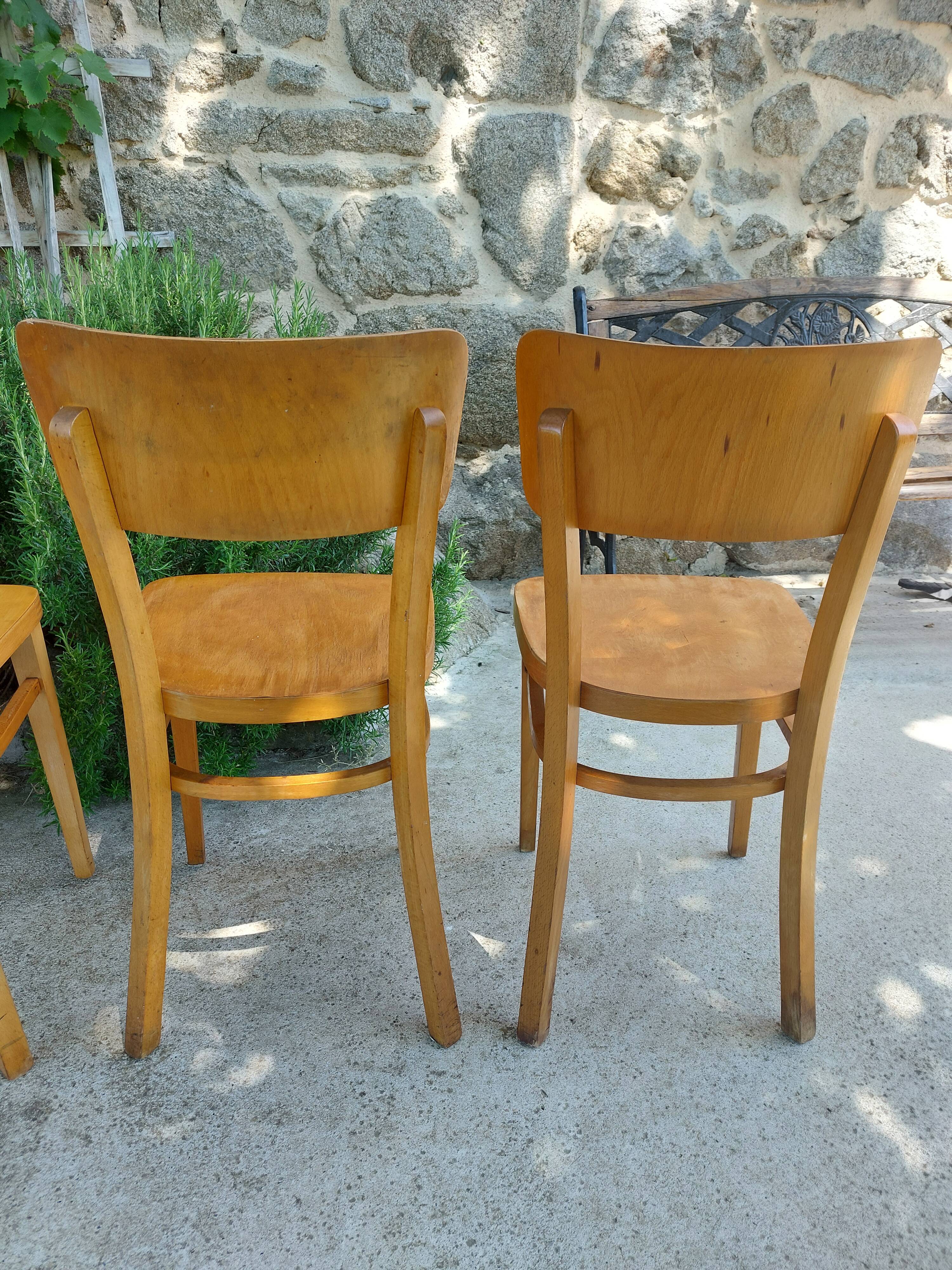 4 bistro chairs, light colour