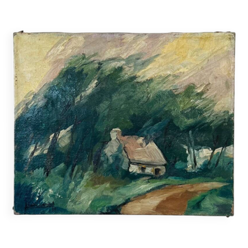 Painting "The house in the middle of the forest"
