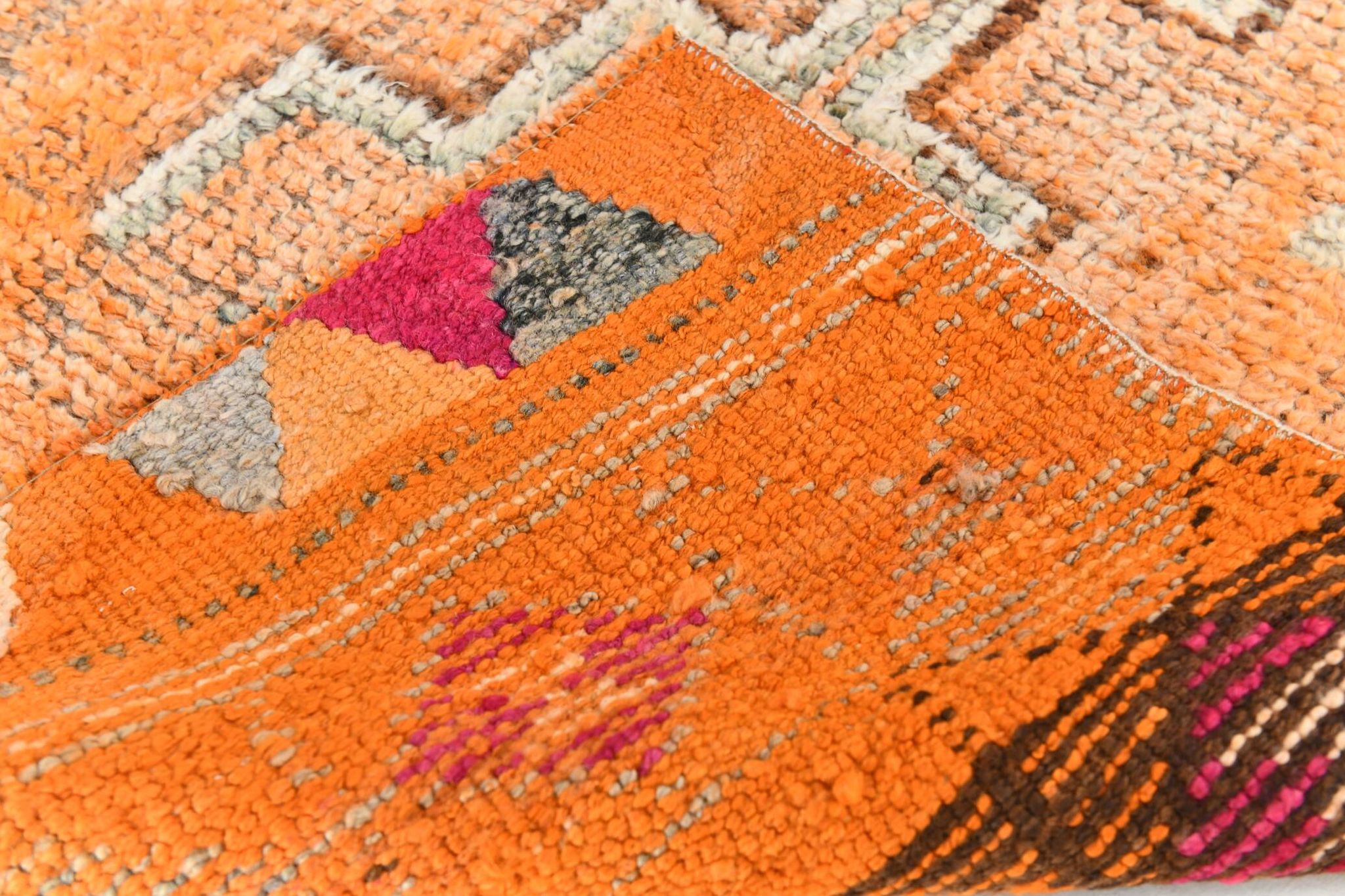 3x11 Soft Orange Vintage Runner, Wool Corridor Rug, 90x330Cm