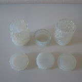 3 opalescent glass jars 60's geoffrey baxter