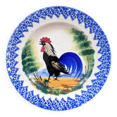 Old plate with rooster decoration