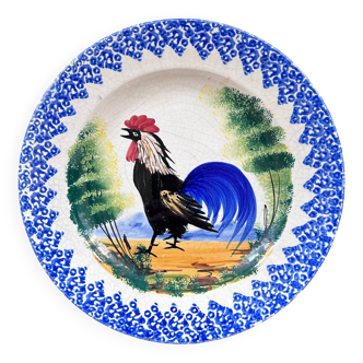 Assiette ancienne décor coq