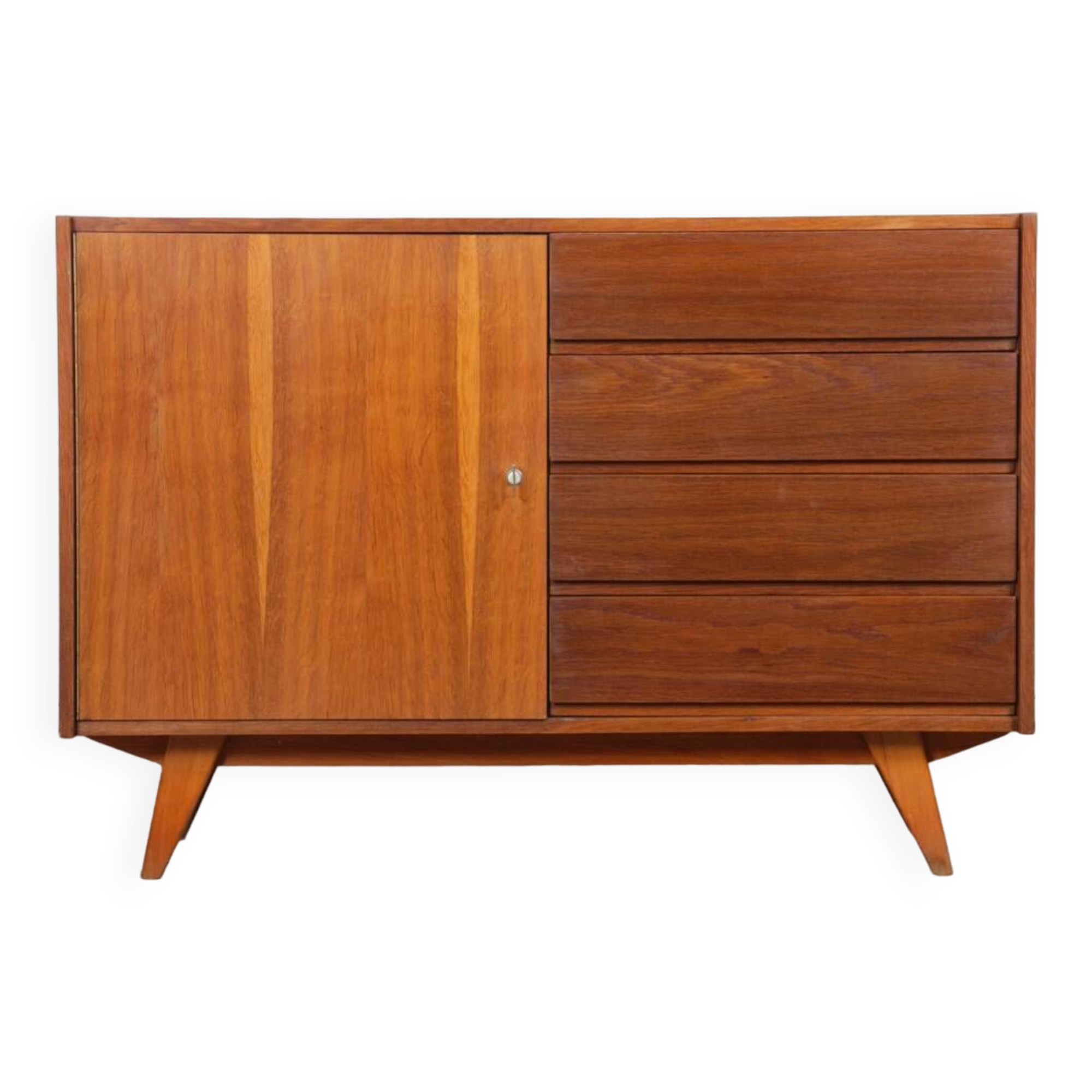 Vintage oak storage by Jiri Jiroutek, model U-458, 1960s