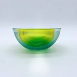 Cendrier flavio poli, murano, vert/jaune, seguso, 1970