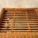 Vintage rattan and wicker ottoman 70s