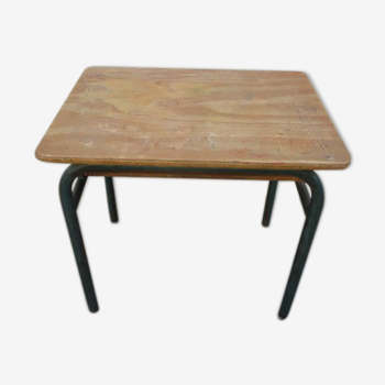 Table d'écolier ancienne avec casier