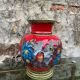 Vintage red vase germany year 70 fat lava floral decoration 70s