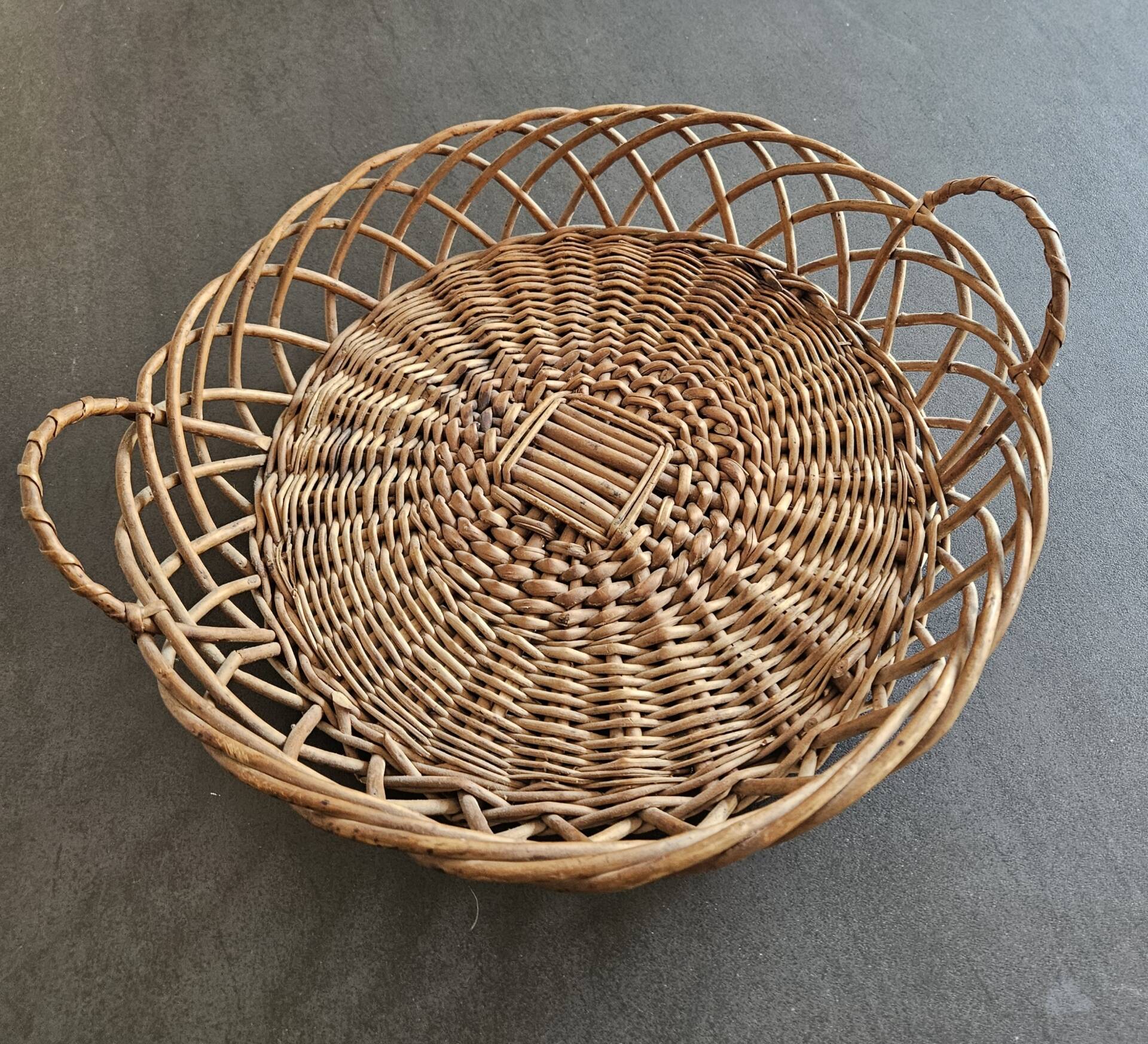 Plateau en rotin tressé : 60's