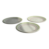 Set of 12 green and pink Italian plates