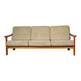 Vintage Scandinavian three-seater teak sofa, 1970s