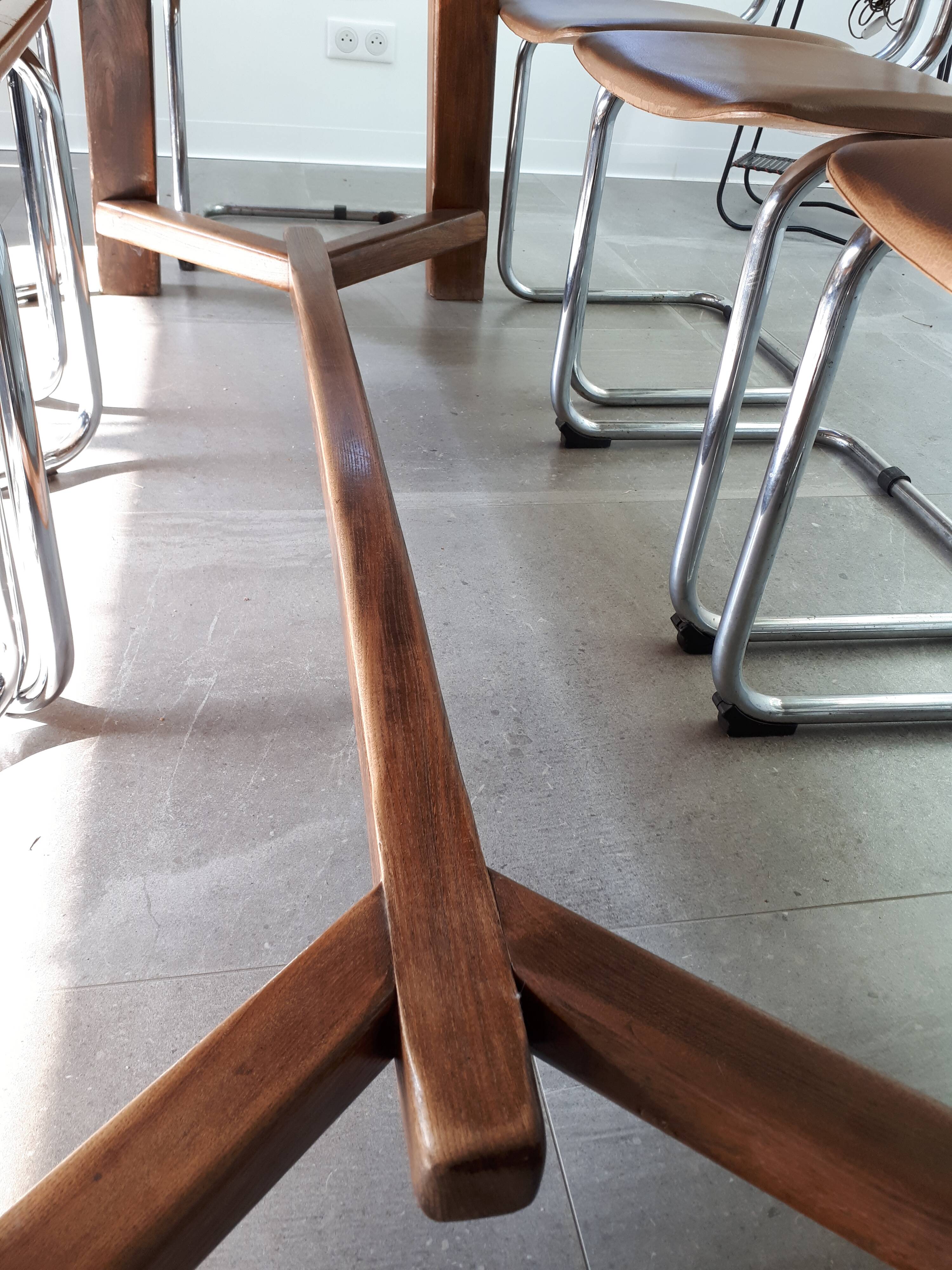 Dining room table farm and 6 chairs style breuer