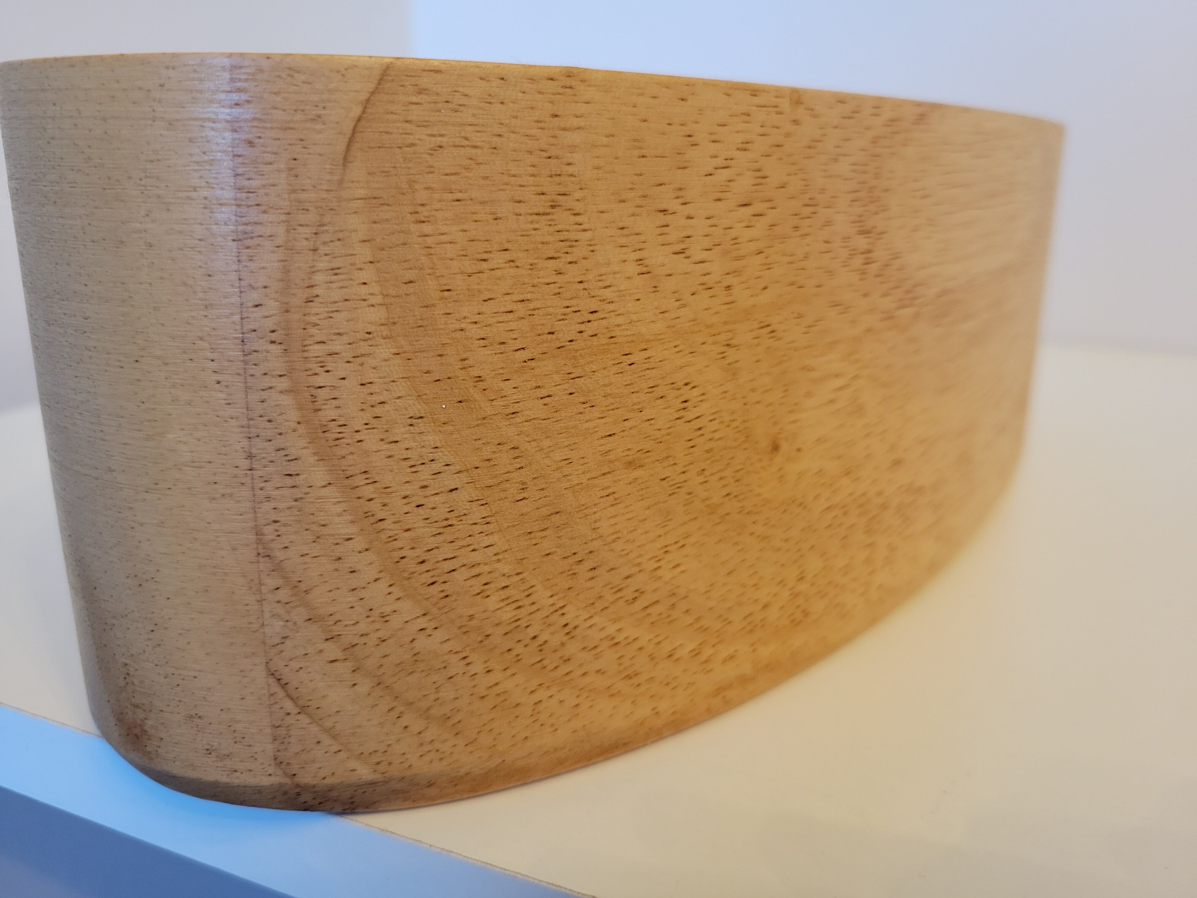 Oval solid wood bowl