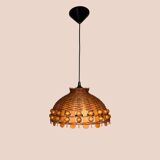 70s woven wicker pendant light