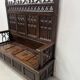 Gothic style carved oak chest bench, 19th century