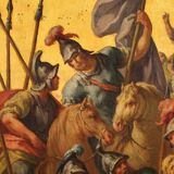 18th-century Italian panel painting, the Crossing of the Jordan