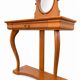 Coiffeuse Console en merisier avec miroir ovale orientable