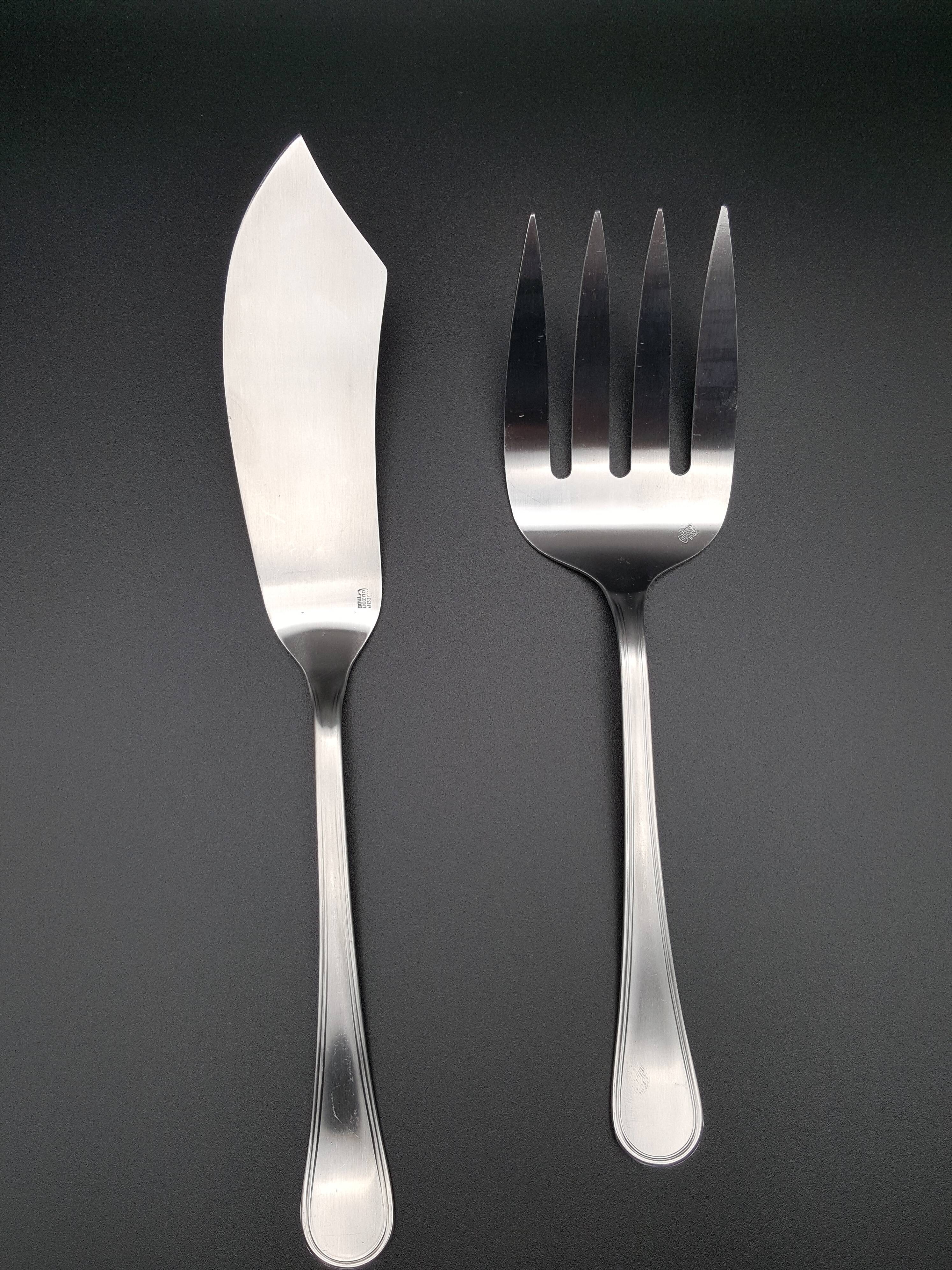 Cutlery service fish Jean Couzon Goldsmith stainless 26 pieces