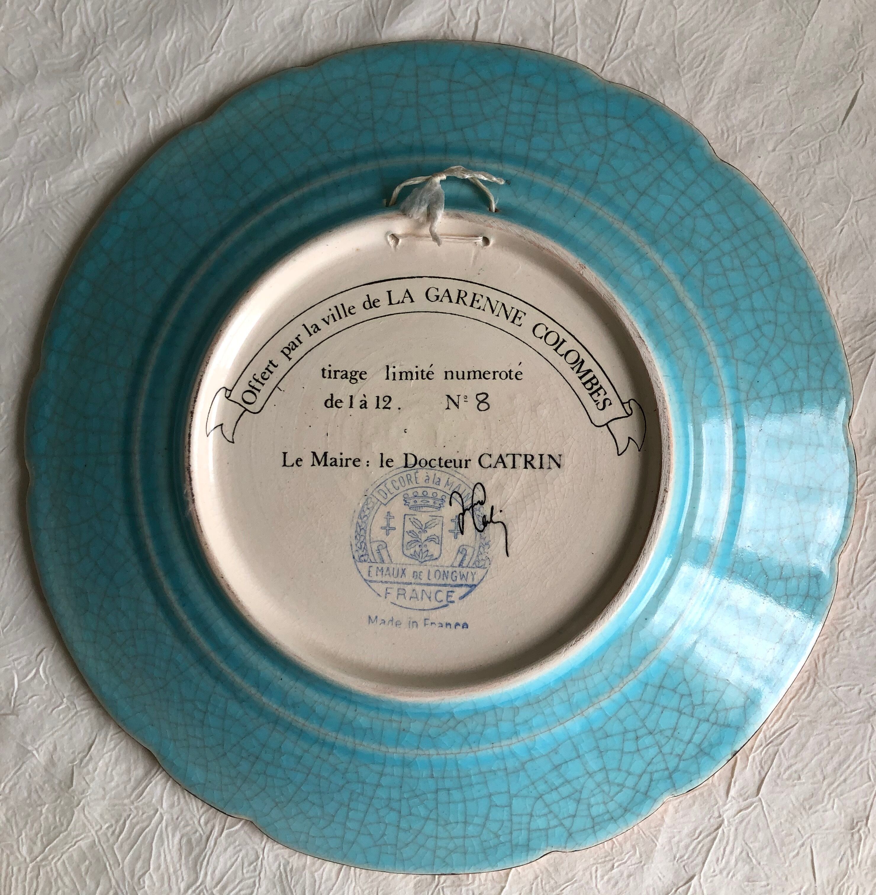 Longwy Faïence decorative plate