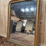 Louis Philippe mirror gilded with gold leaf, mercury mirror from the 19th century.